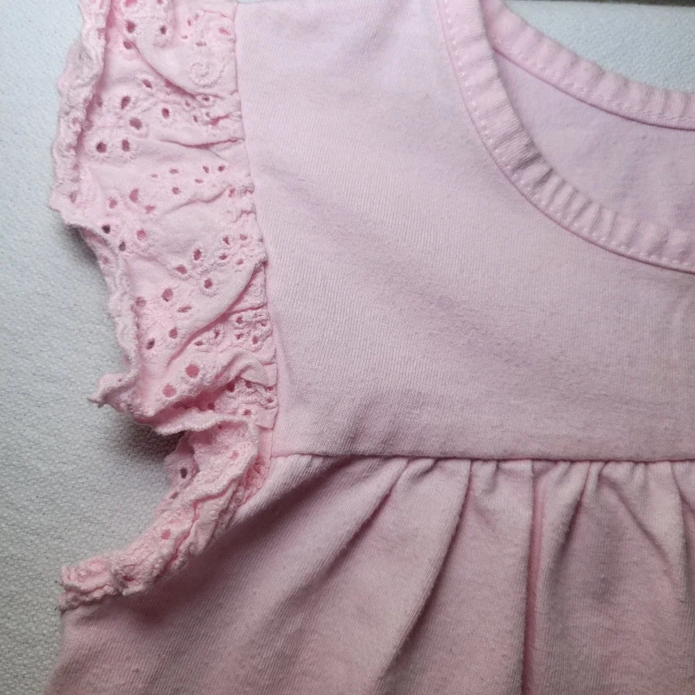 Cat & Jack Pink‎ Eyelet Ruffle Sleeve Shirt Size 4T